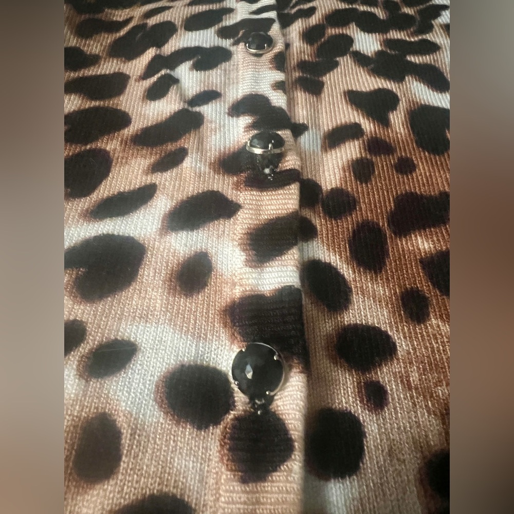 Grace Leopard Print Crystal Button Up Cardigan! S… - image 3